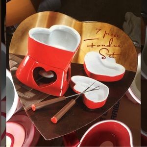 Heart Fondue Set - New